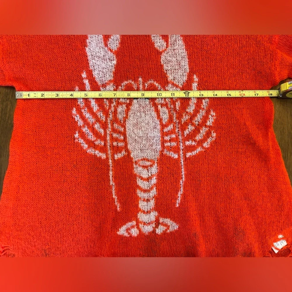 Wildfox Red Lobster Distressed Sweater - Picture 5 of 9